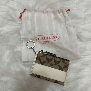 NEW never used COACH signature card case / cardholder wallet